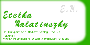 etelka malatinszky business card